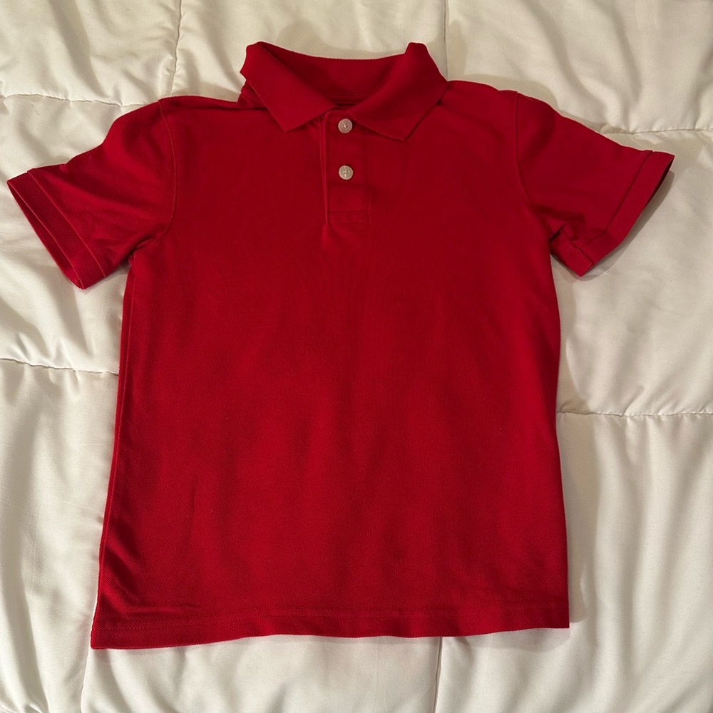 🌸 $3 if bundled - Cat & Jack Size Small 6 / 7 School Uniform Polo Shirt Red